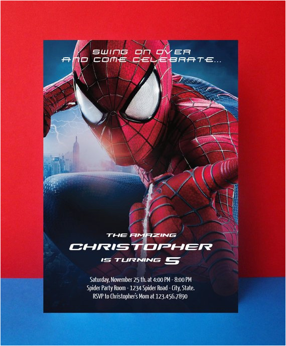Editable Spiderman Birthday Invitation Spiderman Birthday Invitation Spiderman Party by