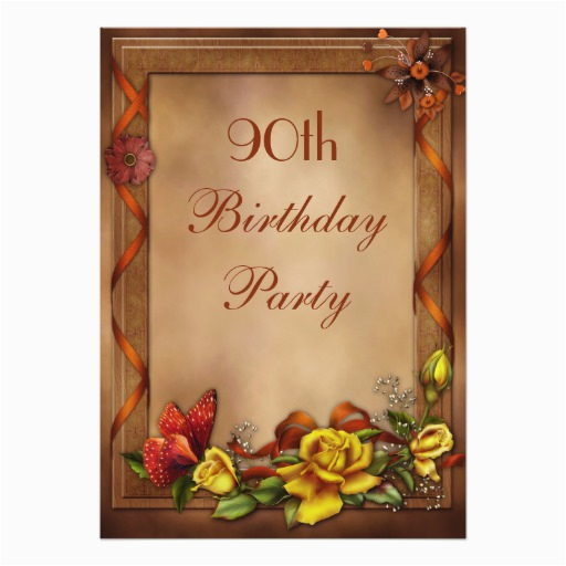 Elegant 90th Birthday Decorations Elegant Roses butterfly 90th Birthday Party Card Zazzle Elegant 90th Birthday Decorations Elegant Roses butterfly 90th Birthday Party Card Zazzle