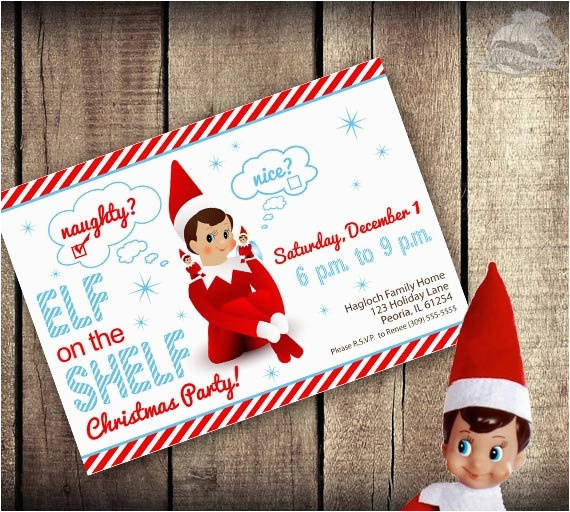 Elf On the Shelf Birthday Invitation Elf On the Shelf Inspired theme Do It Yourself Printable