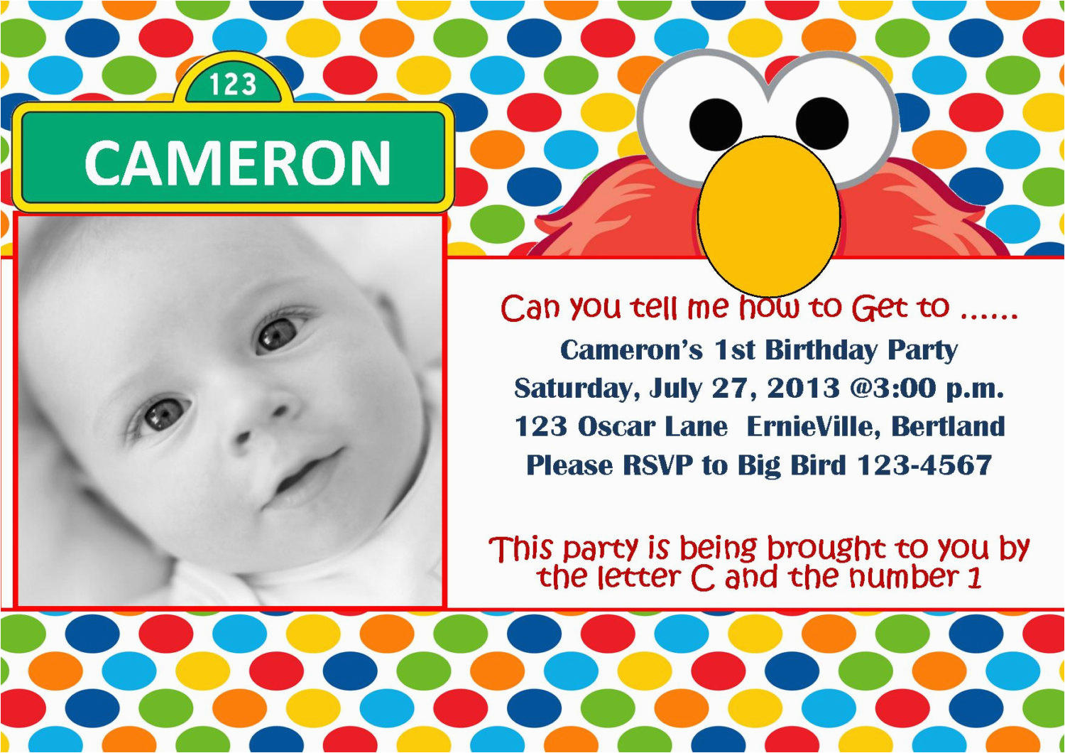 Elmo 1st Birthday Party Invitations Free Printable Elmo 1st Birthday Invitations Template