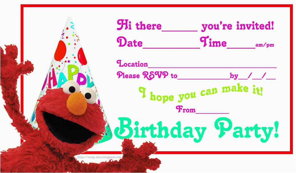 Elmo Birthday Invitations with Photo Elmo 39 S song