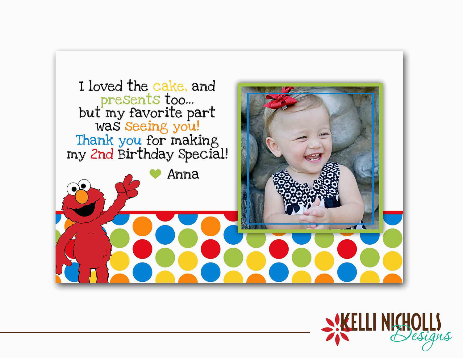 Elmo Birthday Thank You Cards Elmo Photo Birthday Thank You Card Custom for Maryanne