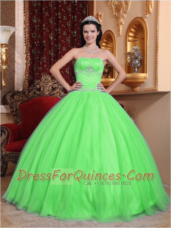 Fifteen Birthday Dresses Green Ball Gown Sweetheart 15th Birthday Dresses Tulle and