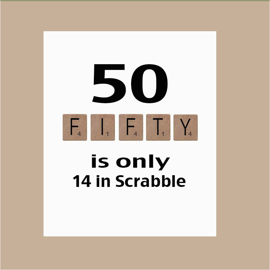 Fiftieth Birthday Cards 50th Birthday Card Milestone Birthday Scrabble Birthday