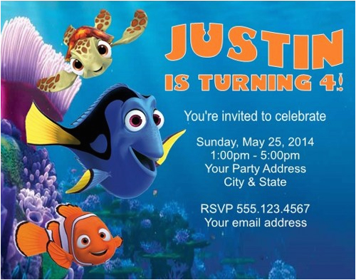 Finding Nemo Birthday Party Invitations Free Printable Finding Dory Invitations Ideas Free
