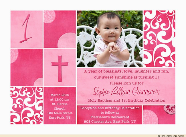 First Birthday and Christening Invitation Free Printable First Birthday and Baptism Invitations