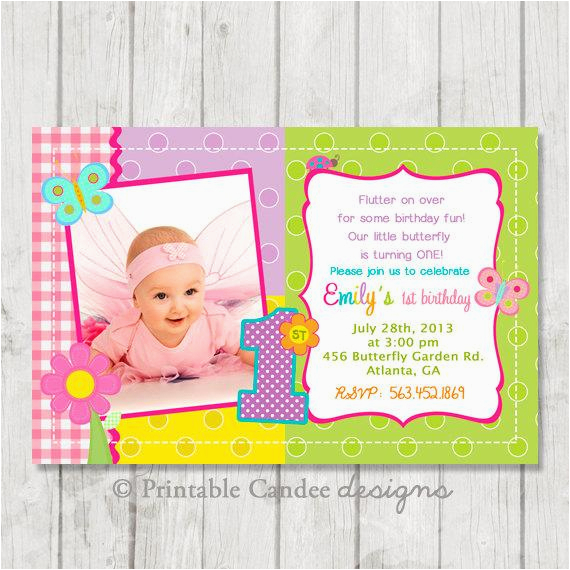 First Birthday butterfly Invitations butterfly 1st Birthday Invitation Diy Custom by