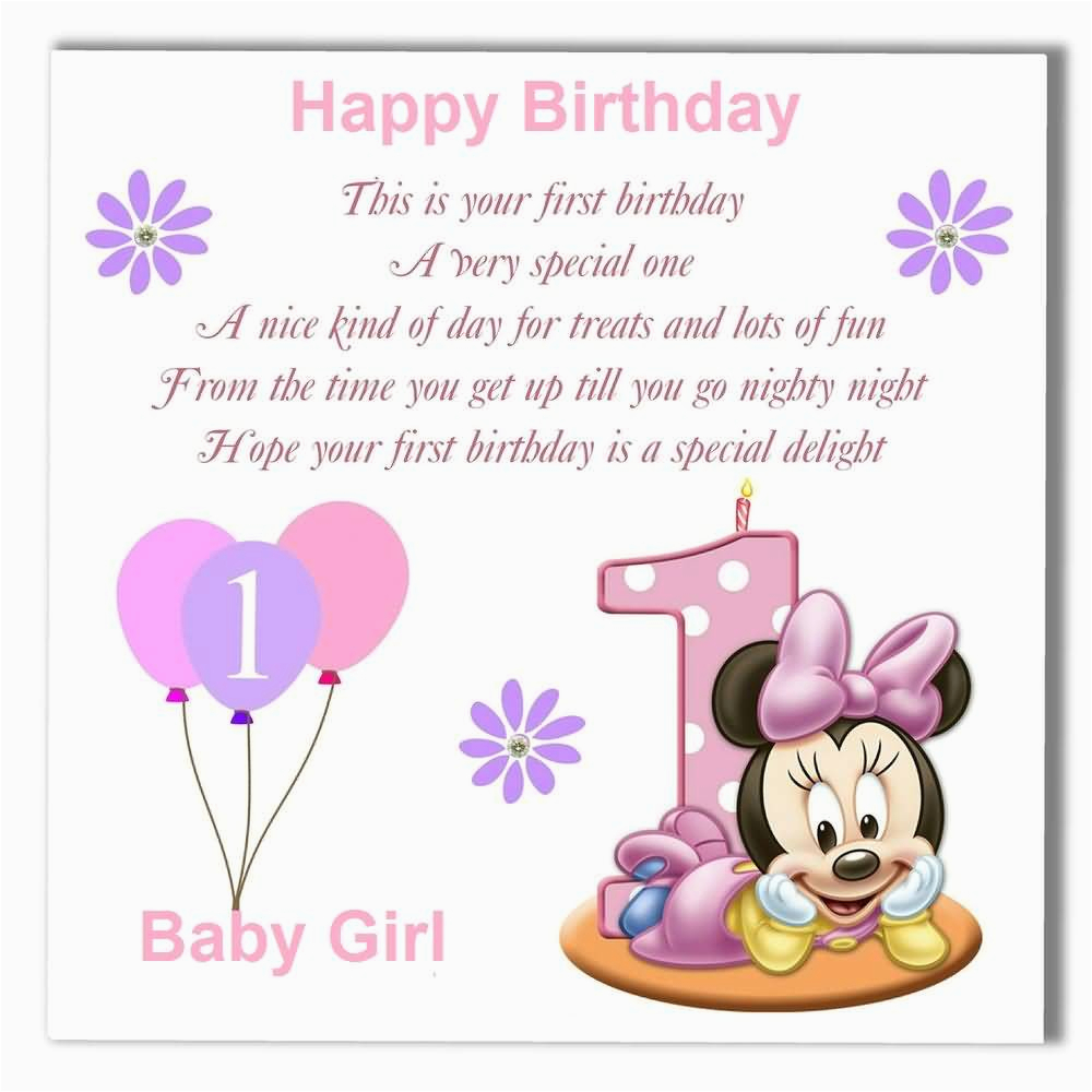 First Birthday Card Messages for Baby Girl Birthday Wishes for Baby Girl Nicewishes Com