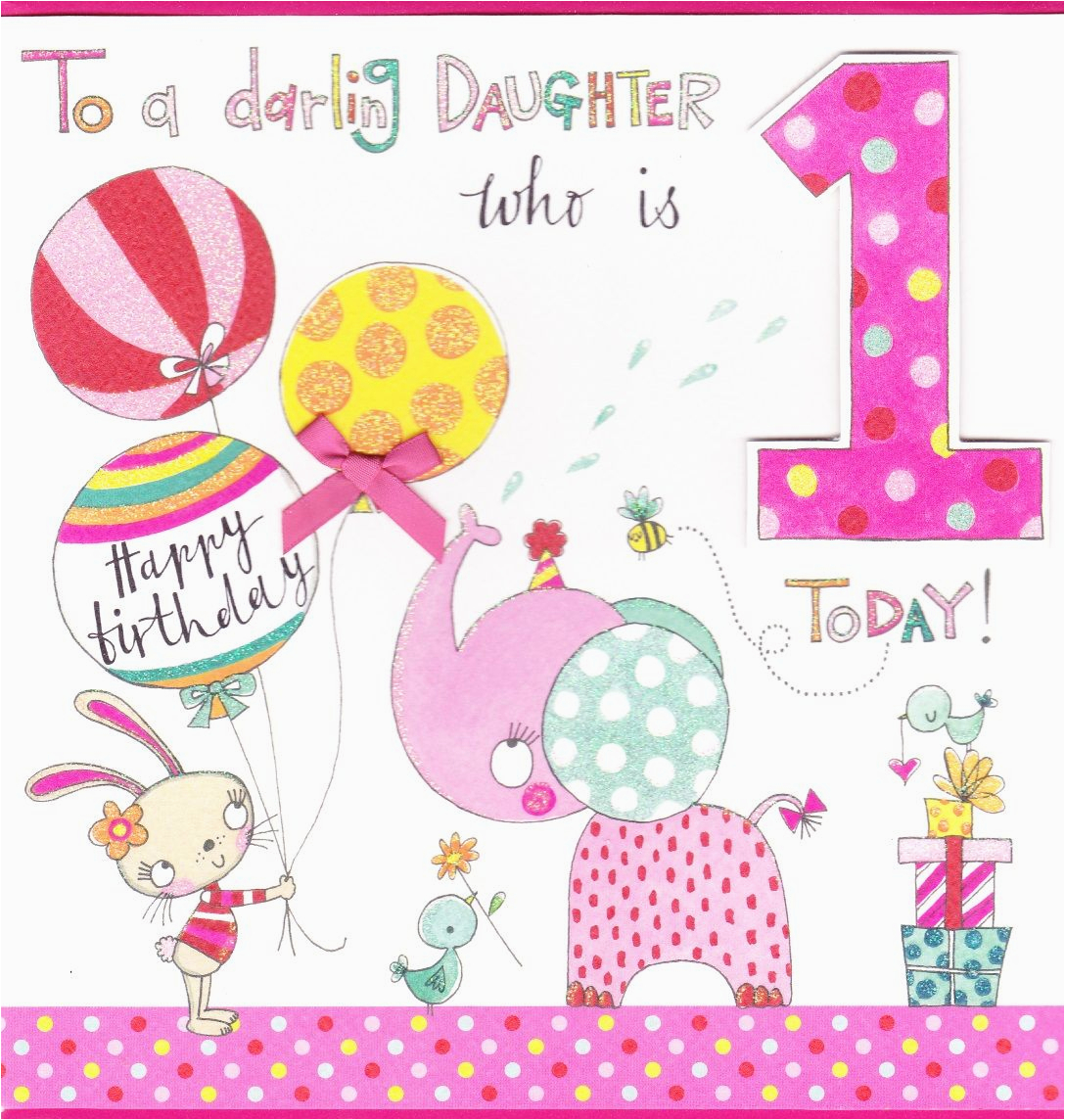 First Birthday Cards for Baby Girl Happy 1st Birthday Baby Girl Card Www Imgkid Com the