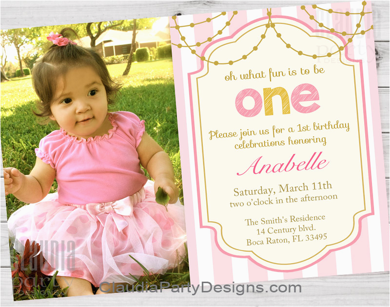 First Birthday Invitations Girl Girl First Birthday Invitations 1st Birthday Party