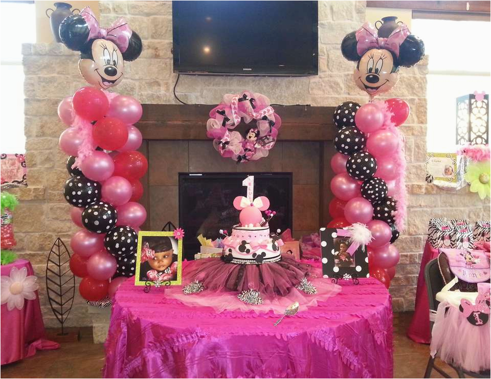 First Birthday Minnie Mouse Decorations Minnie Mouse Birthday Quot Ellie 39 S 1st Birthday Celebration