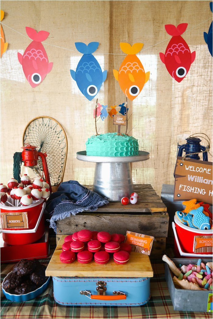 Fishing Birthday Party Decorations Kara 39 S Party Ideas William 39 S Gone Fishing Birthday Party