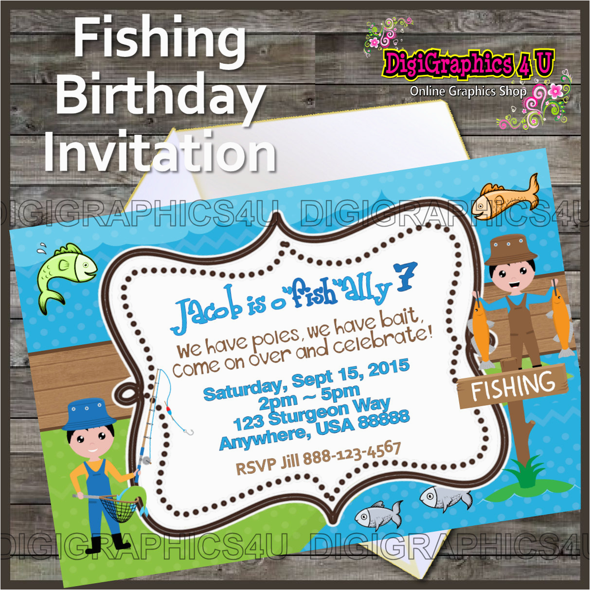 Fishing themed Birthday Party Invitations Fish themed Birthday Party Invitations Invitation Librarry