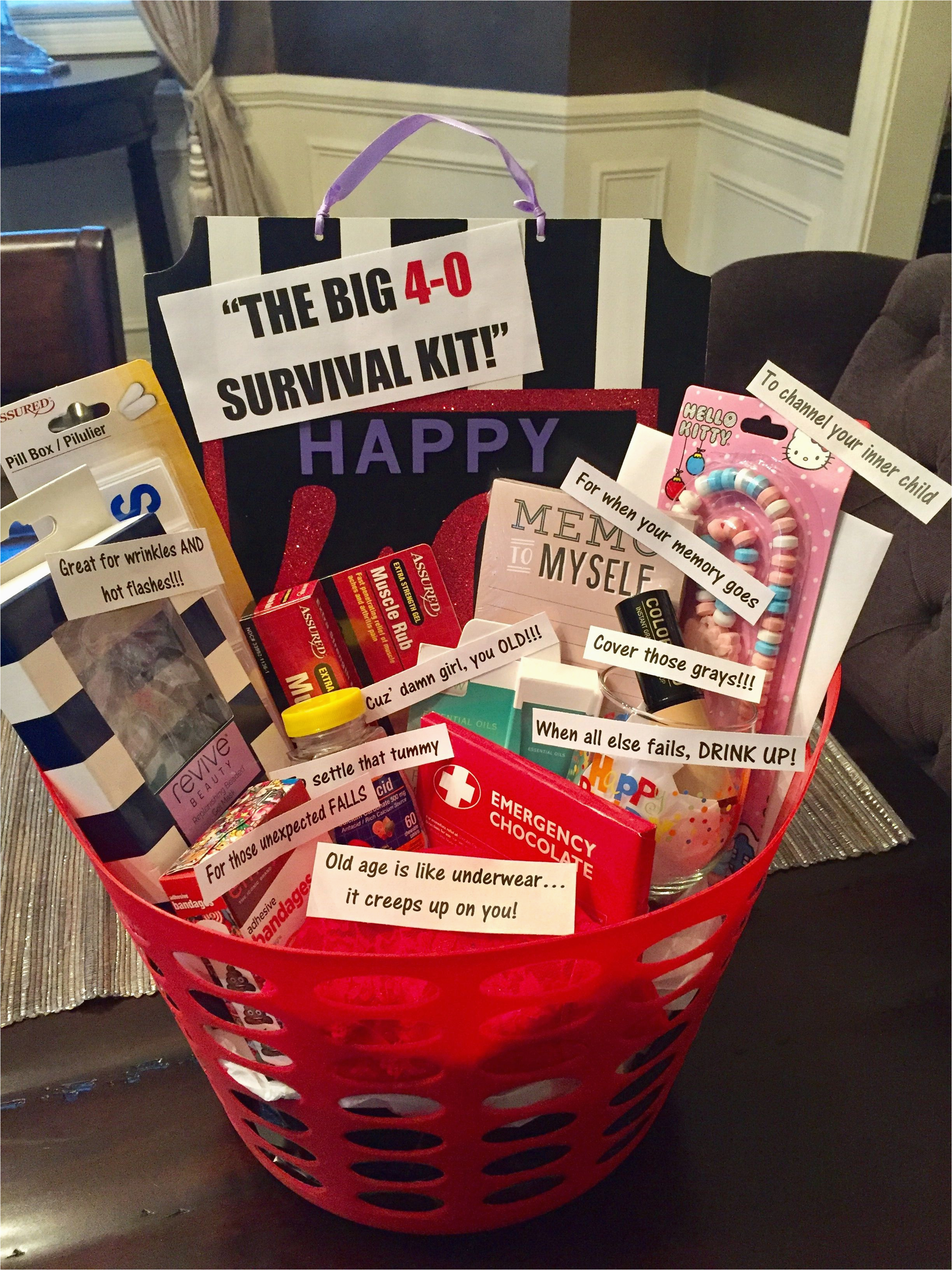 Fortieth Birthday Gift Ideas for Her 40th Birthday Survival Kit for A Woman Most Things From