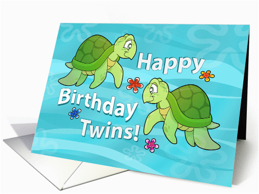 Free Birthday Cards for Twins Happy Birthday Twins Two Sea Turtles Card 467701