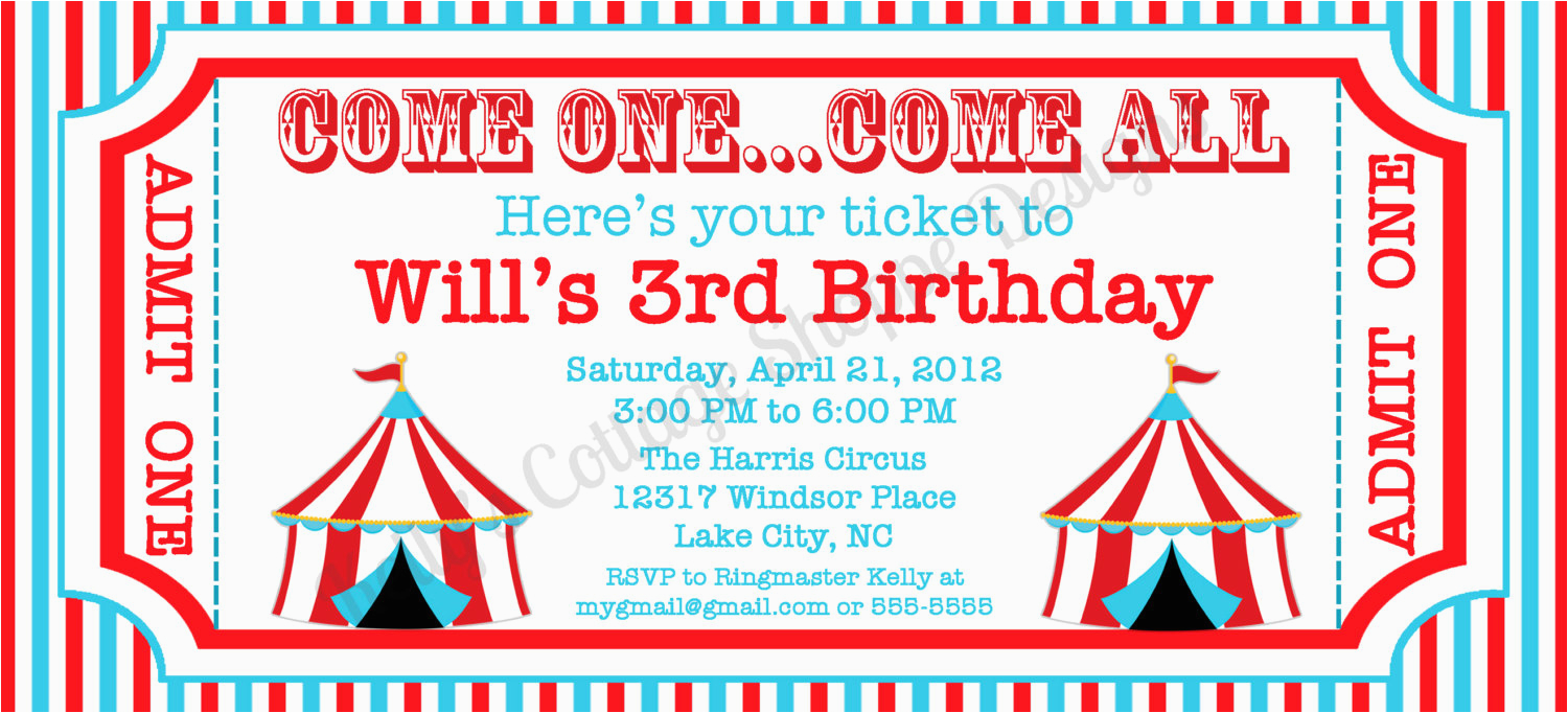 Free Circus Birthday Invitations Printables 6 Best Images Of Circus Ticket Template Printable Blank