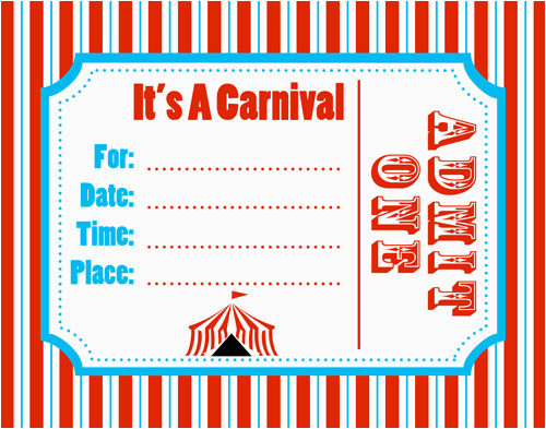 Free Circus Birthday Invitations Printables Carnival Invitation Template Best Template Collection