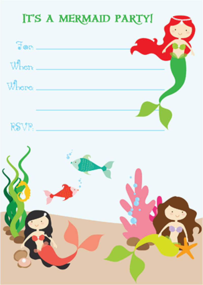 Free Mermaid Birthday Invitations Free Printable Mermaid Birthday Invitation