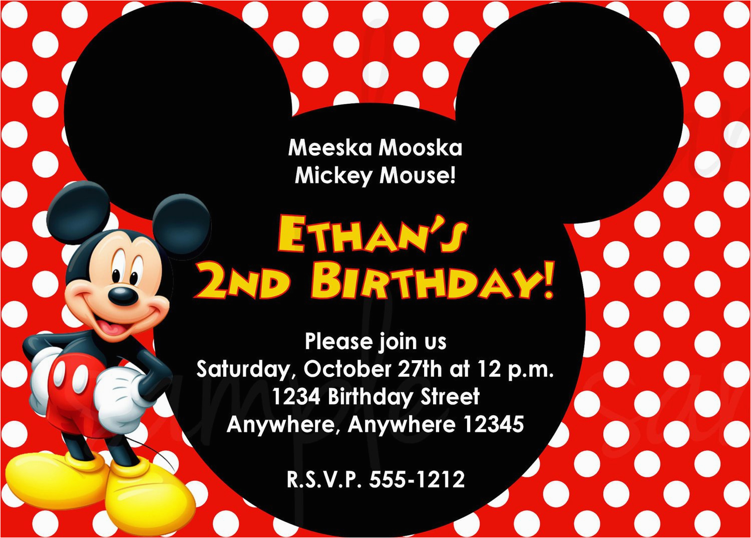 Free Mickey Mouse Birthday Invitations Mickey Mouse Birthday Invitation