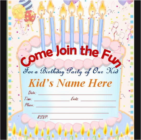 Free Online Kids Birthday Invitations 50 Printable Birthday Invitation Templates Sample Templates