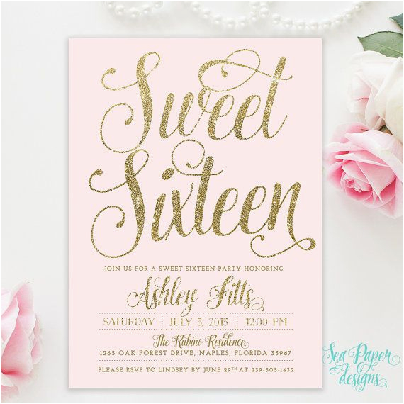 Free Printable 16th Birthday Invitations 25 Best Ideas About Sweet 16 Invitations On Pinterest