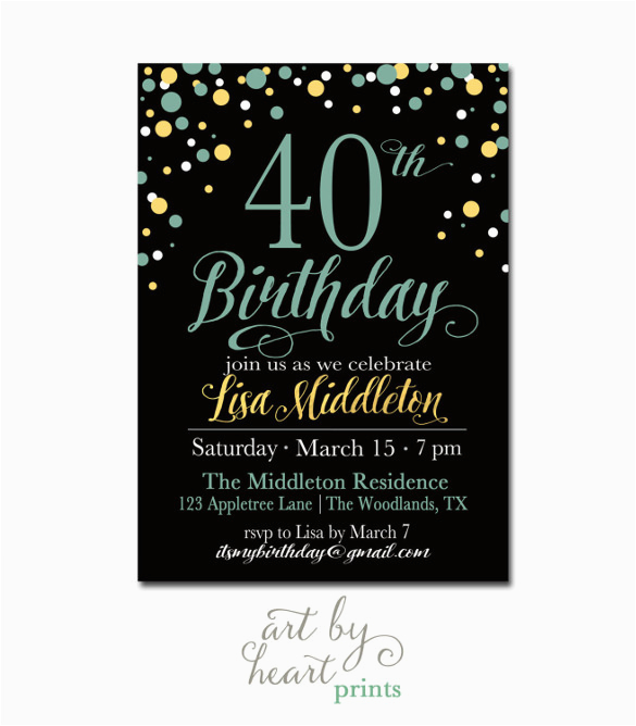 Free Printable 40th Birthday Invitations Free Birthday Invitation Downloads Safero Adways