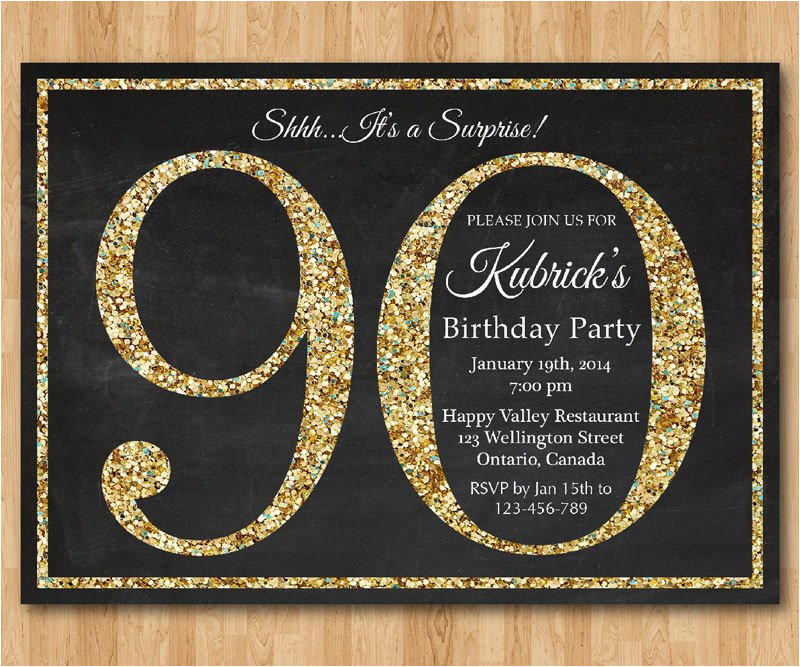 90th Birthday Invitations Templates Free