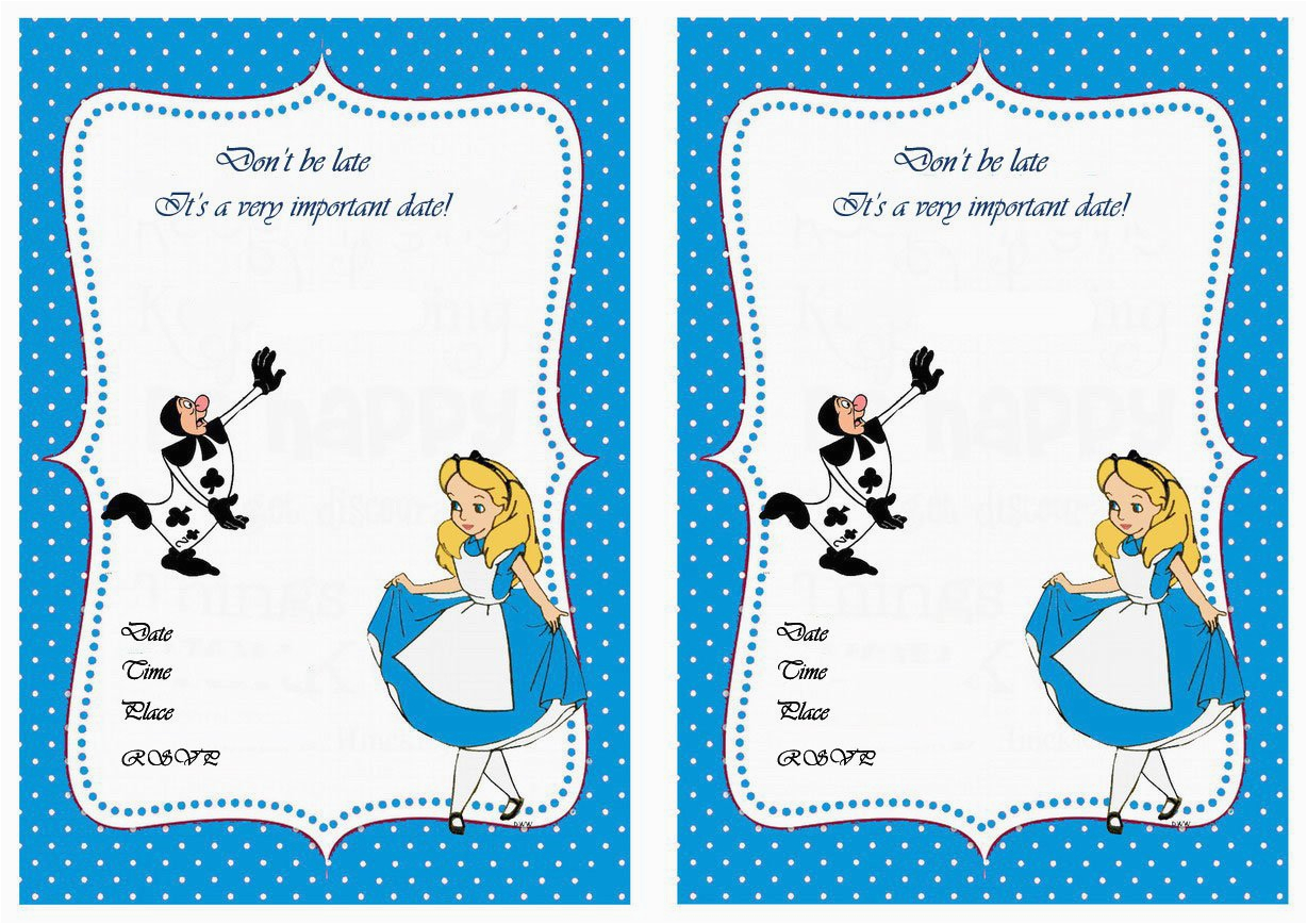 Free Printable Alice In Wonderland Birthday Invitations Free Printable Alice In Wonderland Birthday Invitations