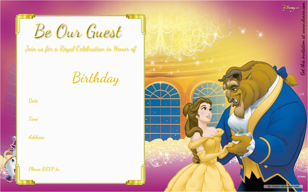 Free Printable Beauty and the Beast Birthday Invitations Free Printable Beauty and the Beast Royal Invitation