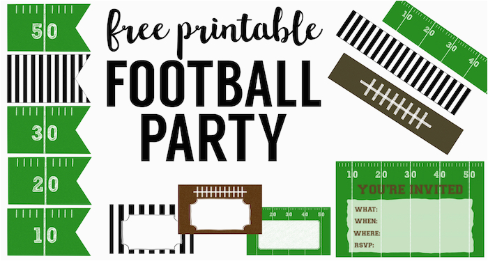 Free Printable Football Invitations for Birthday Party Football Party Invitation Template Free Printable