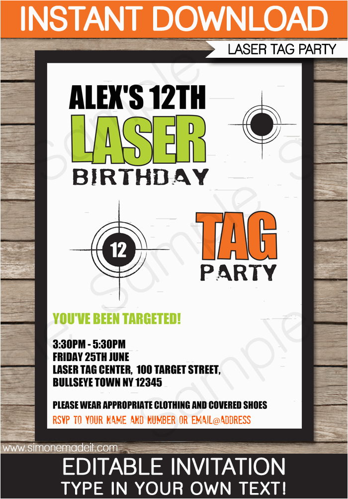 Free Printable Laser Tag Birthday Invitations Free Printable Laser Tag Birthday Party Invitations