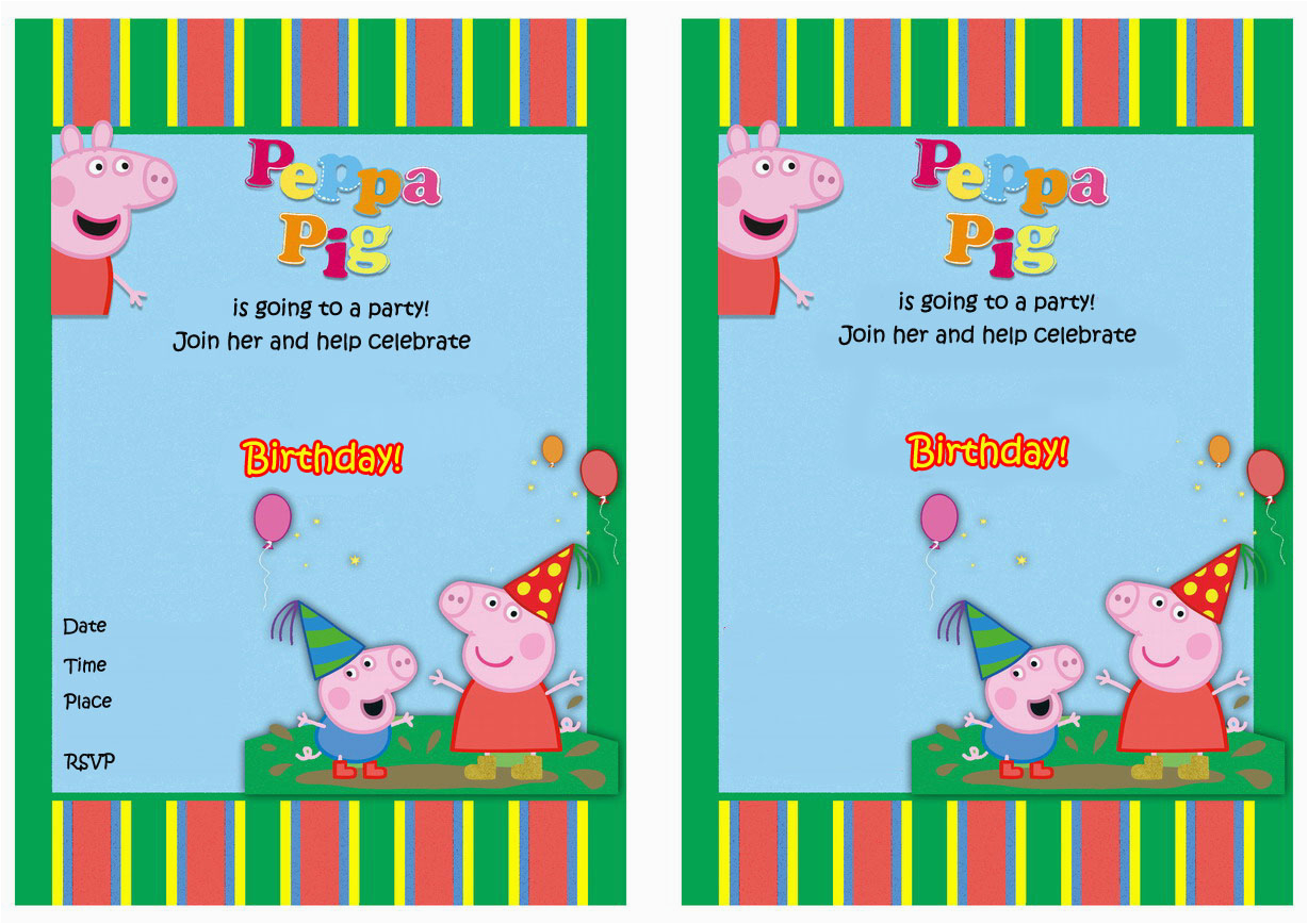 Free Printable Peppa Pig Birthday Invitations Peppa Pig Birthday Invitations Birthday Printable