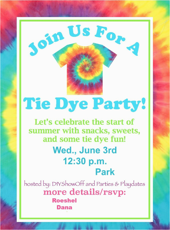 Free Printable Tie Dye Birthday Invitations Tie Dye Party Fundiy Show Off Diy Decorating and Home