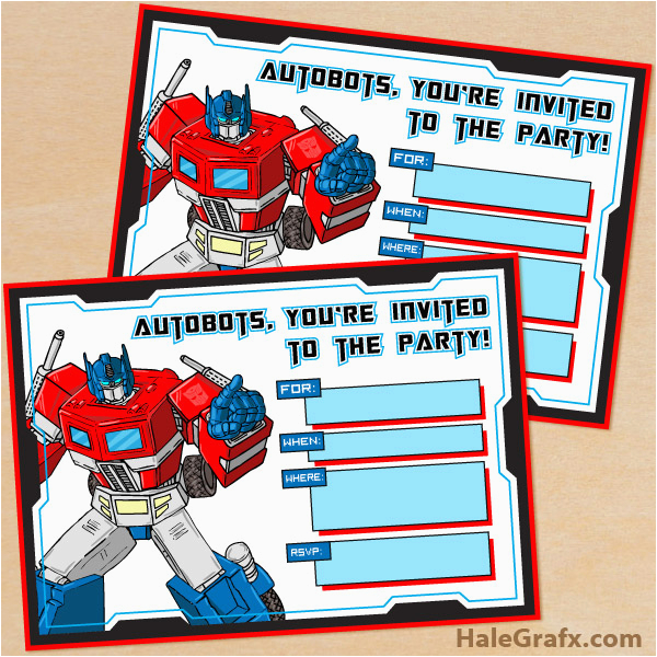 Free Printable Transformer Birthday Invitations Free Printable G1 Transformers Birthday Invitation