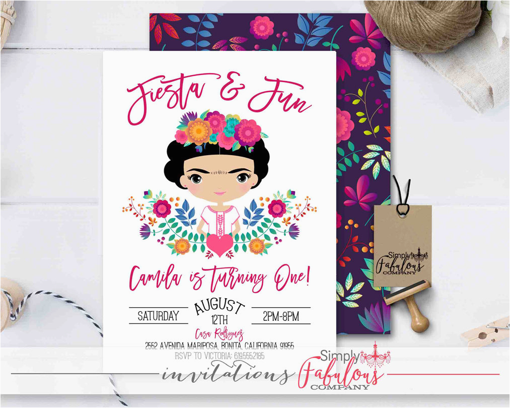 Frida Kahlo Birthday Invitations Frida Kahlo Birthday Party Invitation Mexican First Birthday Frida Kahlo Birthday Invitations Frida Kahlo Birthday Party Invitation Mexican First Birthday