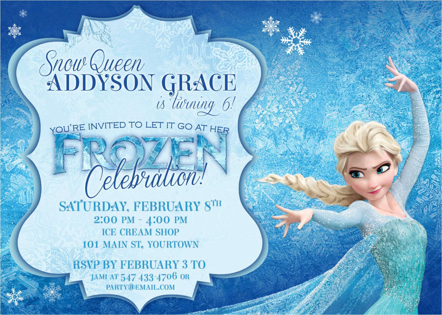 Frozen themed Birthday Invitations Frozen themed Party Invitations Printable Pdfs Elsa and Anna