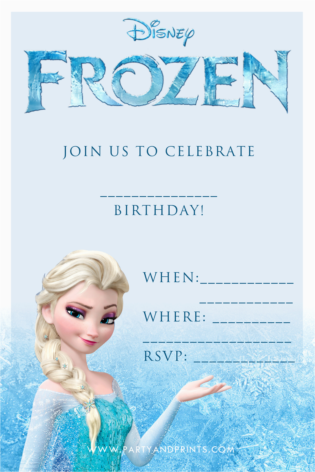 Frozen themed Birthday Party Invitations 20 Frozen Birthday Party Ideas