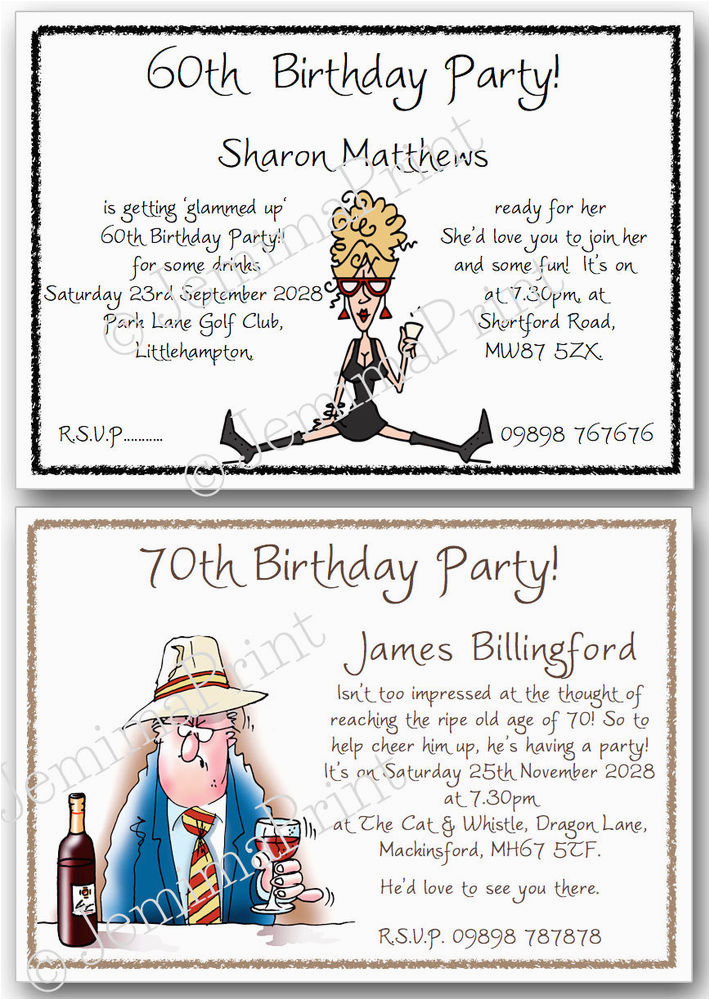 Funny 40th Birthday Party Invitations 30th 40th 50th 60th 70th 80th 90th 100th Funny Birthday