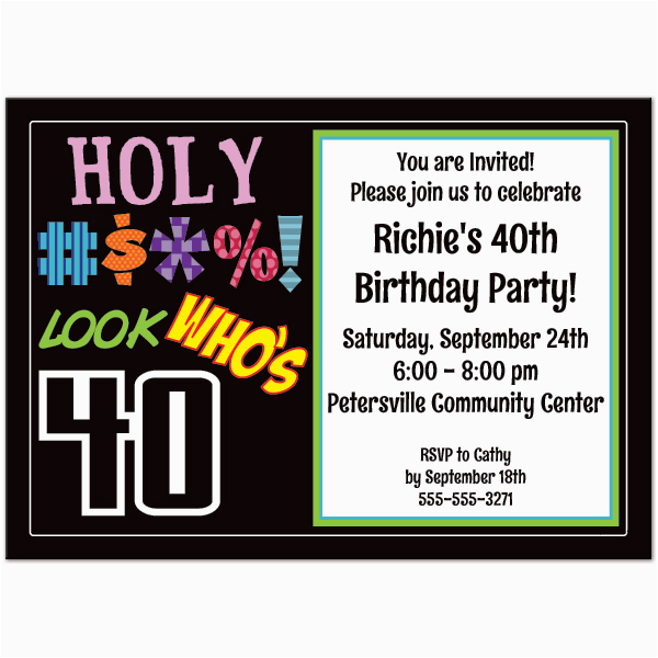 Funny 40th Birthday Party Invitations Free Printable 40th Birthday Party Invitations Templates