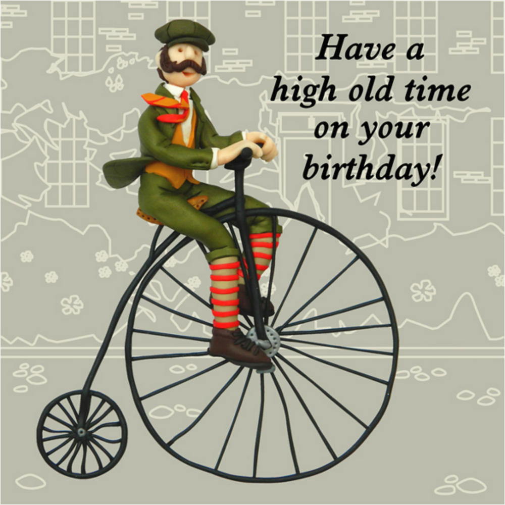 Funny Cycling Birthday Cards High Old Time Funny Olde Worlde Birthday Card Cards