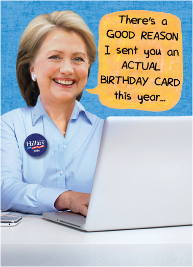 Funny Political Birthday Cards Funny Birthday Card Quot Hillary On Computer Quot From Cardfool Com