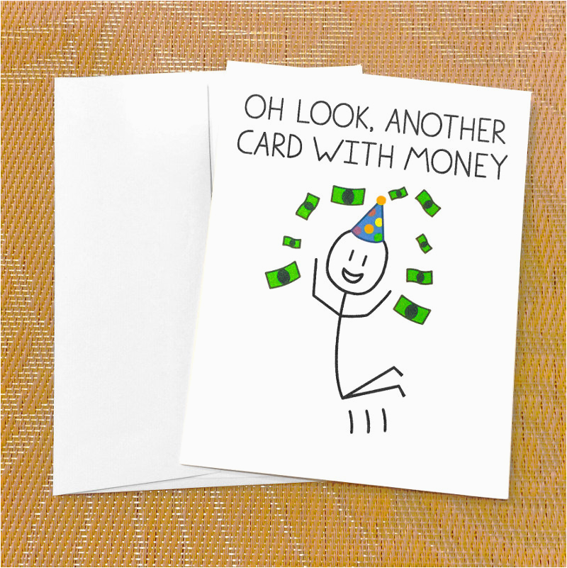 Funny Teenage Birthday Cards Funny Birthday Card for Teen Funny Money Card Oh Look