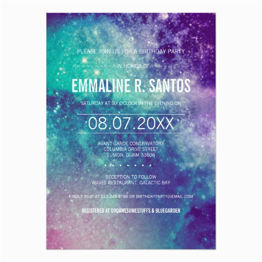 Galaxy Birthday Party Invitations Galaxy Birthday Party Invite Zazzle Ca