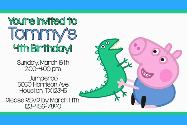 George Pig Birthday Invitations Peppa Pig Invitations George Pig