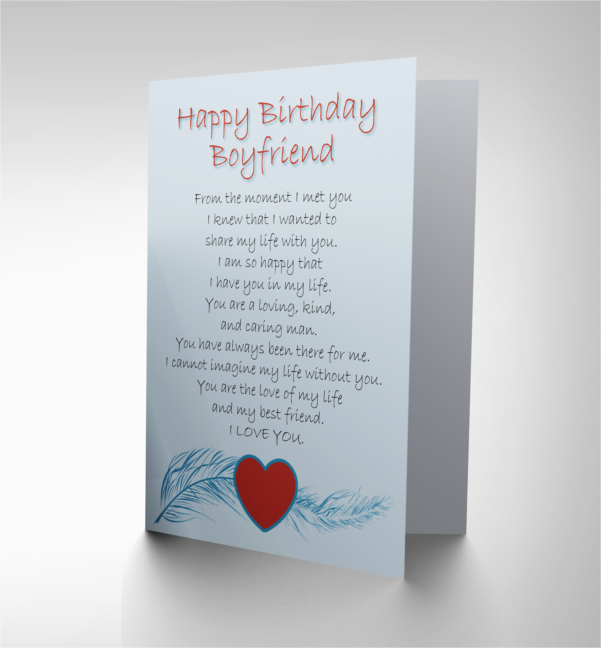 Gift Card Poem for Birthday Birthday Boyfriend Love Poem New Art Greetings Gift Card