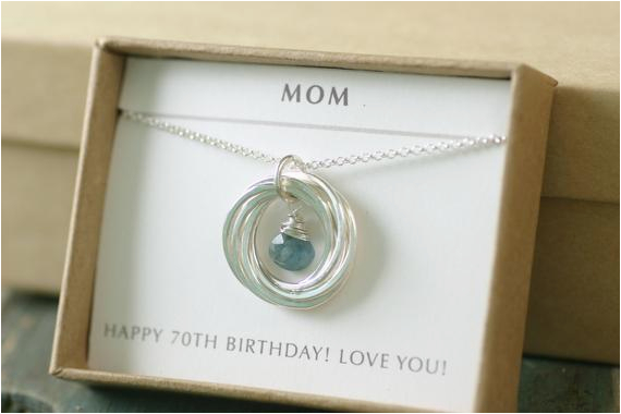 Gifts for Her 70th Birthday 70th Birthday Gift for Her Aquamarine Necklace by