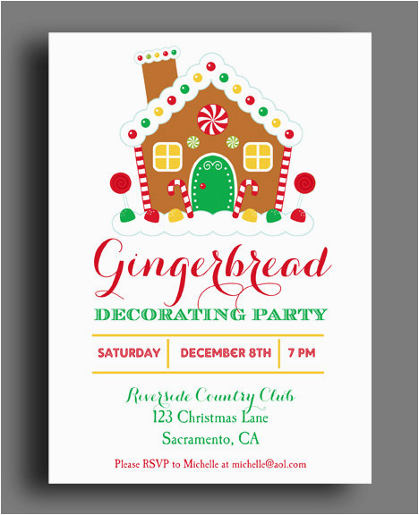 Gingerbread House Birthday Invitations 20 Gingerbread House Decorating Party Invitations