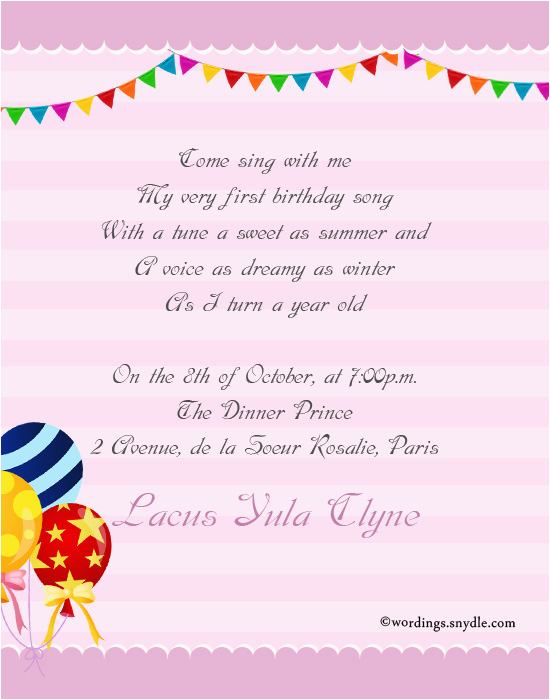 Girl Birthday Invitation Message Baby Boy 1st Birthday Invitation Wording Wedding