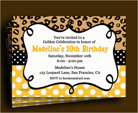 Golden Birthday Invitation Wording Golden Birthday Invitation Printable or Printed with Free