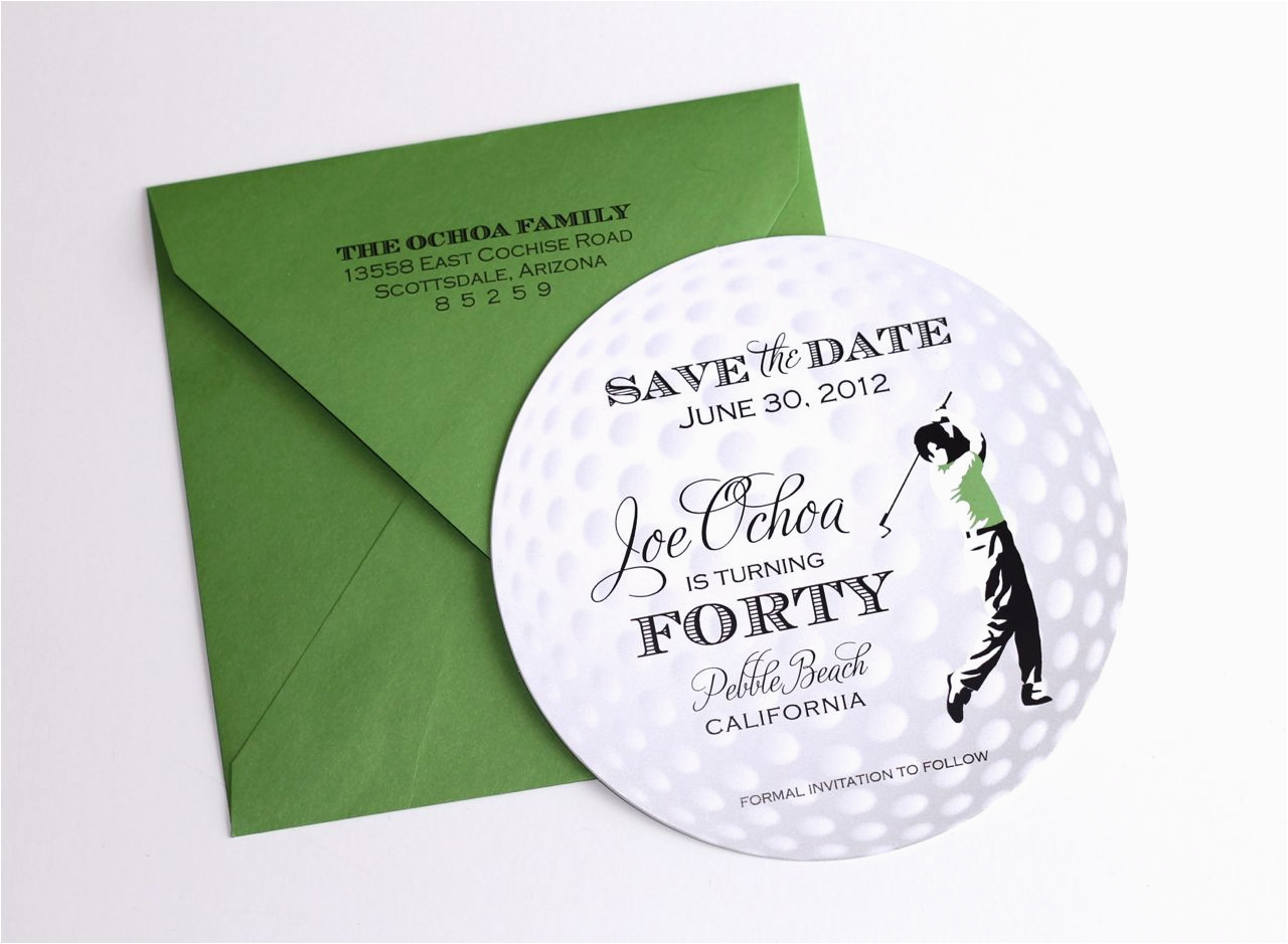 Golf themed Birthday Party Invitations 40th Birthday Golf themed Invitations Embellished